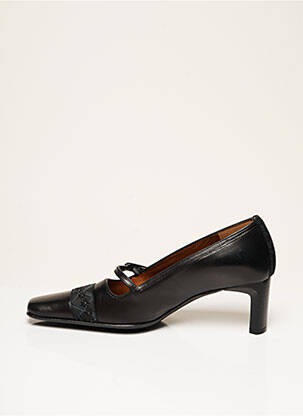 Escarpins tissage satiné talon de 4 à 6cm noir CORINE femme