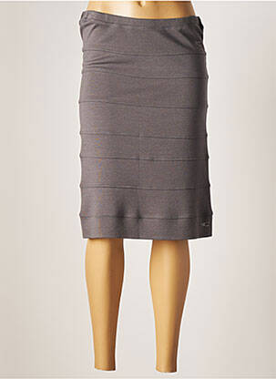 Jupe mi-longue stretch gris NATHALIE CHAIZE femme