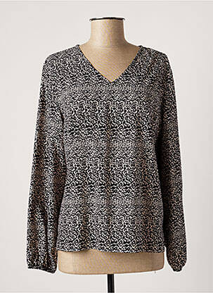Blouse tissage popeline manches longues beige MERI & ESCA femme