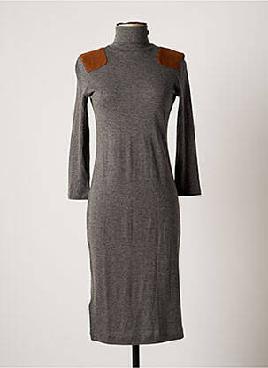 Robe mi-longue manches 3/4 manches 3/4 gris RALPH LAUREN femme