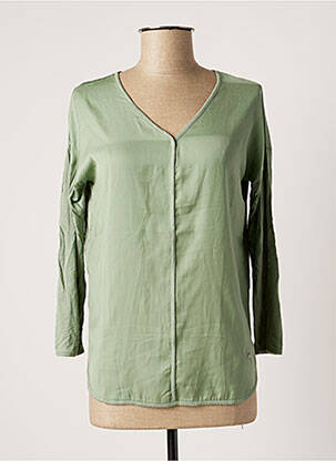 Top coupe cintrée manches longues vert TERRE BLEUE femme