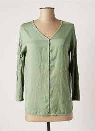 Top coupe cintrée manches longues vert TERRE BLEUE femme