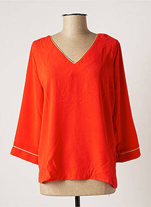 Top coupe cintrée manches 3/4 rouge SO SWEET femme