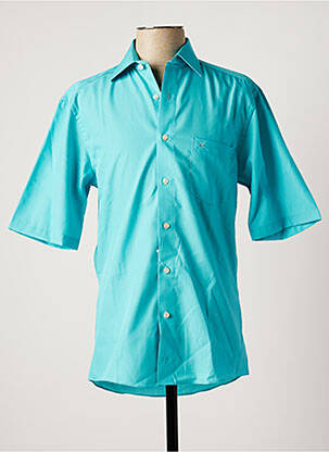 Chemise manches courtes coupe cintrée bleu CASAMODA homme