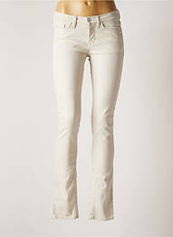 Pantalon slim broderie rivets taille basse beige GANT femme