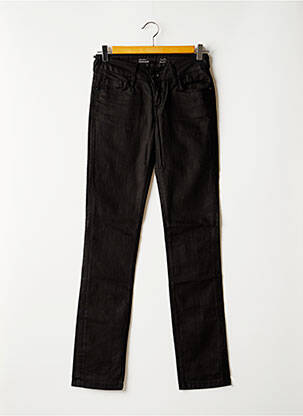 Jeans coupe droite broderie rivets taille basse noir TIFFOSI femme