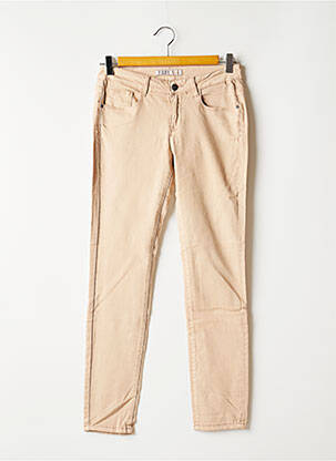 Pantalon slim broderie rivets taille normale beige TIFFOSI femme