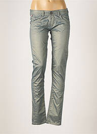 Pantalon slim broderie rivets vert CHIPIE femme