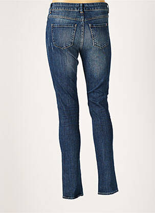Jeans coupe slim broderie rivets taille haute bleu DDP femme
