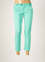 Pantalon 7/8 tissage popeline taille basse vert CHIPIE femme