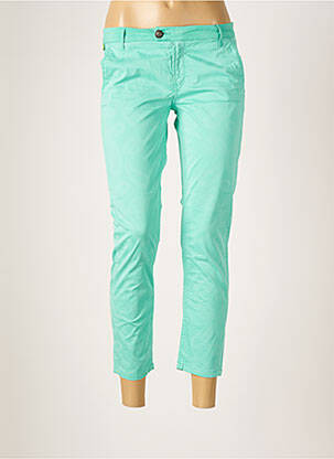 Pantalon 7/8 tissage popeline taille basse vert CHIPIE femme