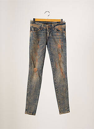 Jeans coupe slim broderie rivets taille basse bleu FORNARINA femme