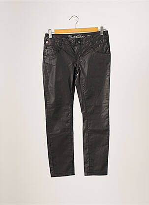Pantalon slim broderie rivets taille basse noir CHIPIE femme