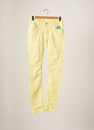 Pantalon slim broderie rivets taille basse jaune CHIPIE femme
