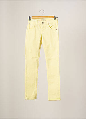 Jeans coupe slim broderie rivets taille basse jaune CHIPIE femme