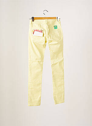 Jeans coupe slim broderie rivets taille basse jaune CHIPIE femme