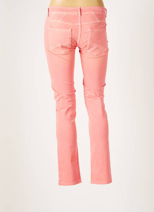 Jeans coupe slim broderie rivets taille basse rose CHIPIE femme