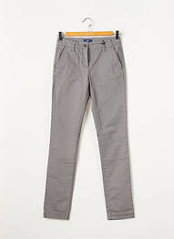 Pantalon chino fermeture zippée sous rabat boutonné taille normale gris GANT femme