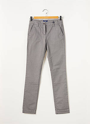 Pantalon chino fermeture zippée sous rabat boutonné taille normale gris GANT femme