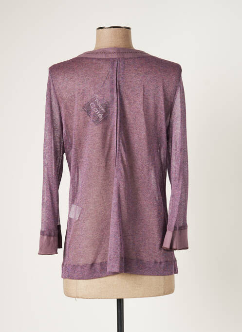 Gilet manches longues violet PAUSE CAFE pour femme