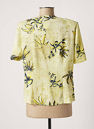 Chemisier tissage crêpe manches courtes vert LISA CHESNAY femme