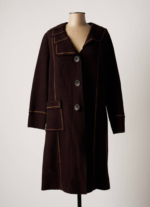 Manteau long marron LISA CHESNAY pour femme