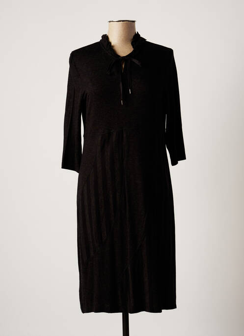 Robe mi-longue noir UN POINT C EST TOUT pour femme