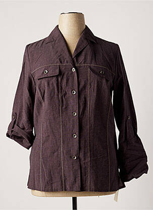 Chemisier coupe droite manches longues gris FRANK EDEN femme