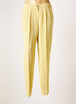 Pantalon droit fermeture zippée sous rabat boutonné taille normale jaune GUITARD femme