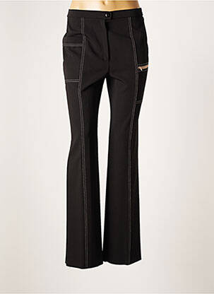 Pantalon droit tissage popeline taille haute noir KARTING femme