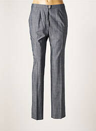 Pantalon droit fermeture zippée sous rabat boutonné bleu KARTING femme