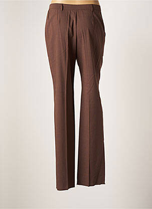 Pantalon droit fermeture zippée sous rabat boutonné taille normale marron KARTING femme