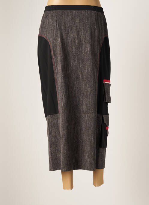 Jupe mi-longue gris BRIGITTE SAGET pour femme