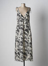 Robe longue manches bretelles ajustables fines bretelles noir SWILDENS femme