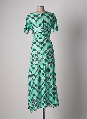 Robe longue imprimé fantaisie manches courtes vert STELLA FOREST femme
