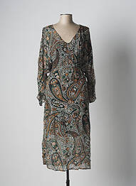 Robe longue manches longues manches longues vert STELLA FOREST femme