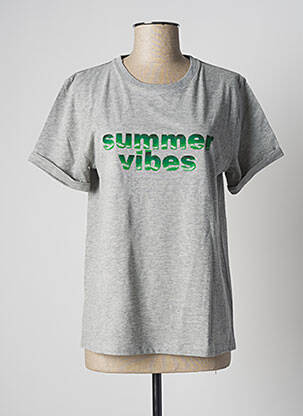 T-shirt imprimé fantaisie manches courtes gris STELLA FOREST femme