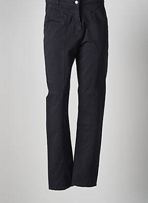 Pantalon droit tissage popeline taille haute bleu INDEE femme