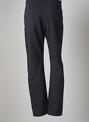 Pantalon droit tissage popeline taille haute bleu INDEE femme