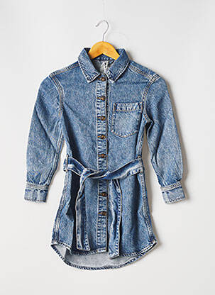Robe mi-longue manches longues bleu TEDDY SMITH fille