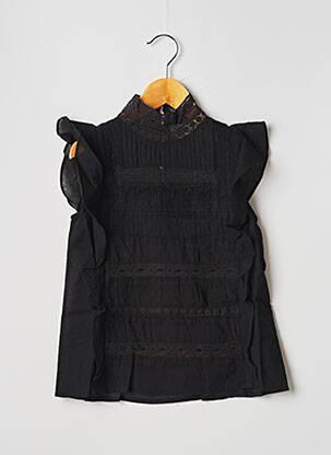 Blouse fermeture boutonnée au dos sans manche noir HARTFORD fille