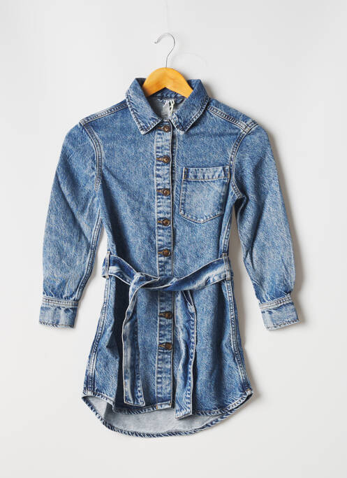 Robe mi-longue manches longues bleu TEDDY SMITH fille