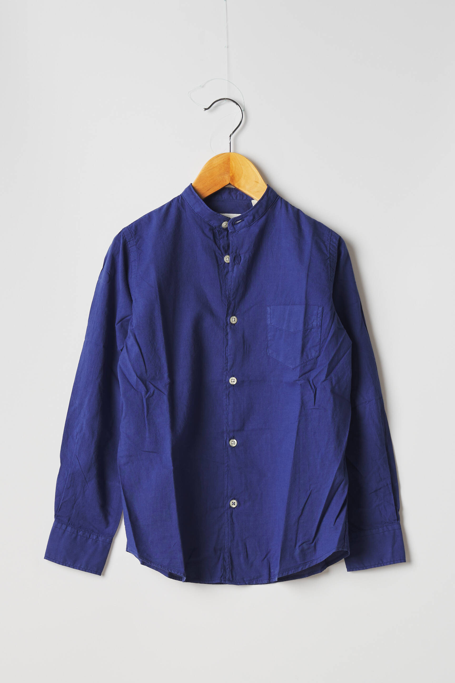 Chemisier tissage popeline manches longues bleu HARTFORD fille
