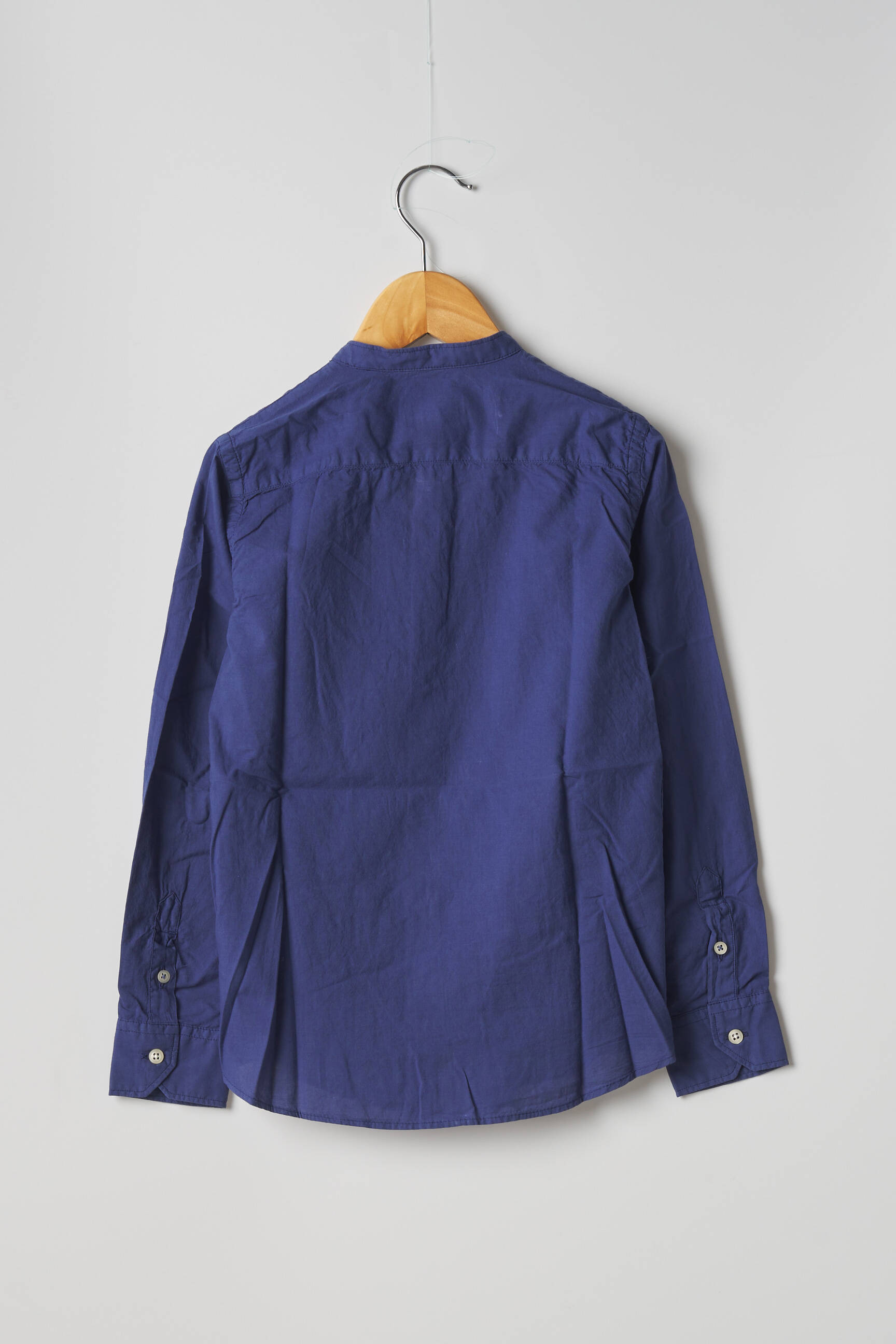 Chemisier tissage popeline manches longues bleu HARTFORD fille