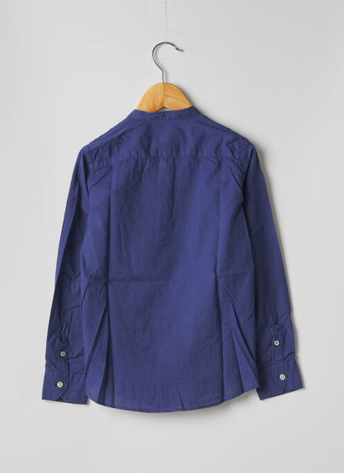 Chemisier tissage popeline manches longues bleu HARTFORD fille