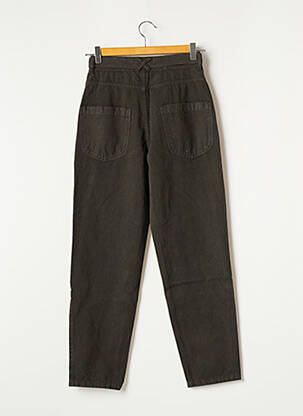 Pantalon large fermeture zippée sous rabat avec crochet taille haute vert INDEE femme
