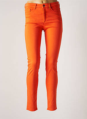 Pantalon slim tissage popeline taille normale orange COUTURIST femme