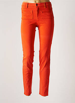 Pantalon slim tissage popeline taille normale orange COUTURIST femme