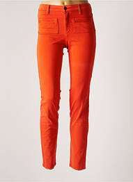 Pantalon slim tissage popeline taille normale orange COUTURIST femme