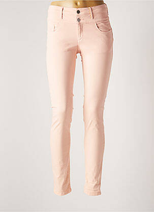 Pantalon slim tissage popeline taille normale rose COUTURIST femme